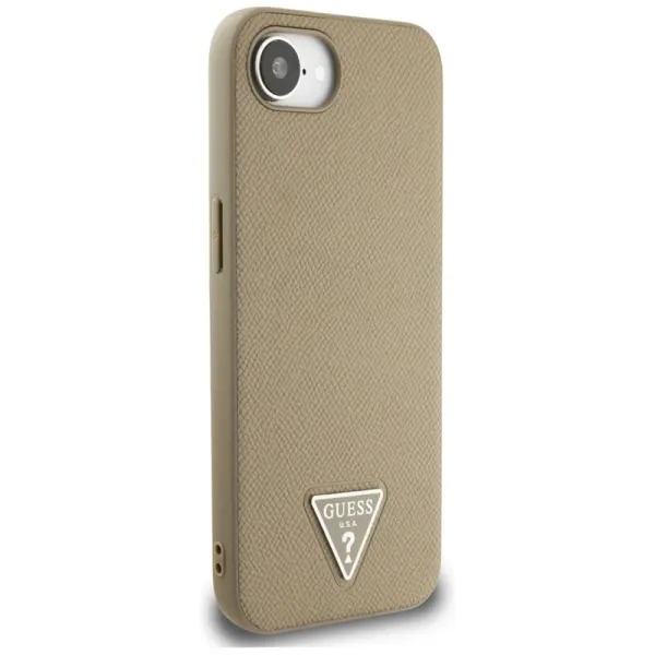 Guess Grained Triangle MagSafe - Case for iPhone 16e (brown)