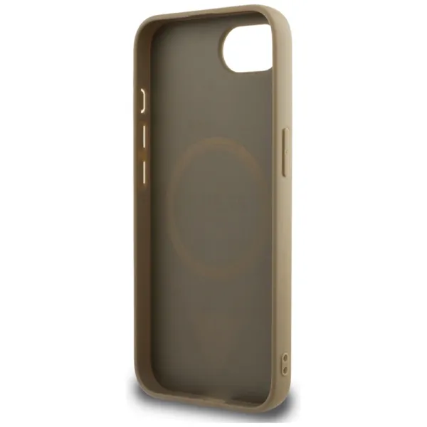 Guess Grained Triangle MagSafe - Case for iPhone 16e (brown)