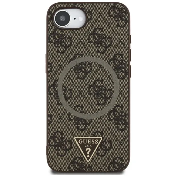Guess 4G Ring Triangle Logo MagSafe - Case for iPhone 16e (brown)
