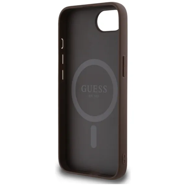 Guess 4G Ring Triangle Logo MagSafe - Case for iPhone 16e (brown)