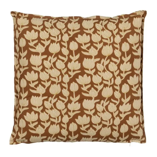 Cushion Cotton Brown Beige 50 x 50 cm