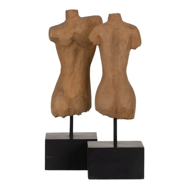 Sculpture Beige Mango wood 14,5 x 9 x 38,5 cm Bust