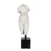 Sculpture White Black Resin 14 x 11 x 43 cm Bust