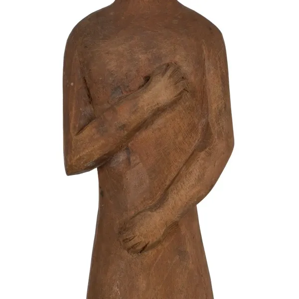 Decorative Figure Natural African Man 14,5 x 9 x 38,5 cm (2 Units)