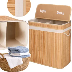 Bamboo laundry basket Springos HA0155 100l | Buy online — Megaluks