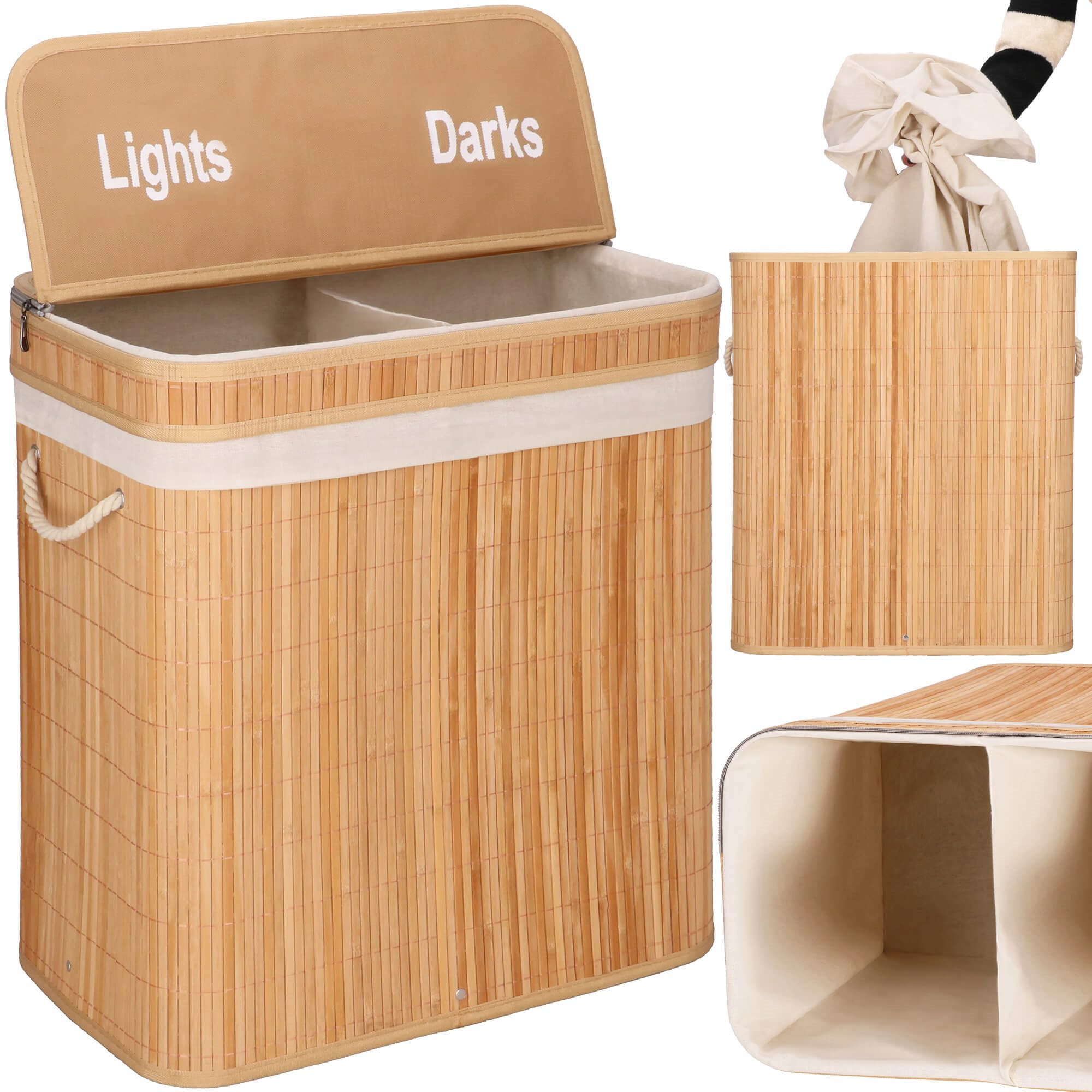Bambu pyykkikori Springos HA0155 100l | Osta verkosta — Megaluks