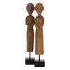 Decorative Figure Natural African Man 14,5 x 9 x 38,5 cm (2 Units)