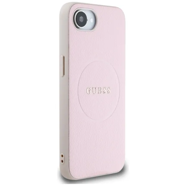 Guess Grained Ring MagSafe - Case for iPhone 16e (pink)