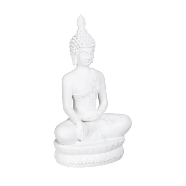 Decorative Figure White Buddha 19,2 x 12 x 32,5 cm