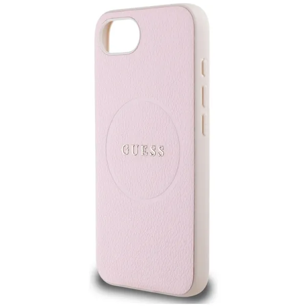 Guess Grained Ring MagSafe - Case for iPhone 16e (pink)