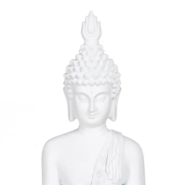 Decorative Figure White Buddha 19,2 x 12 x 32,5 cm