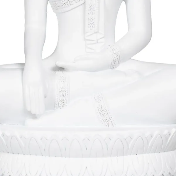 Decorative Figure White Buddha 19,2 x 12 x 32,5 cm