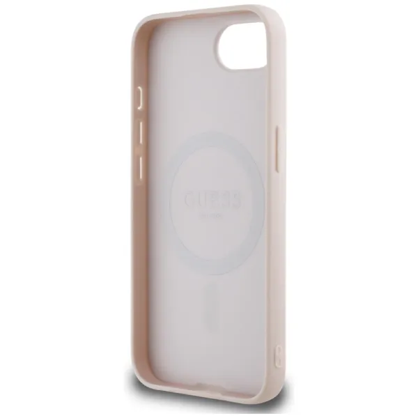 Guess Grained Ring MagSafe - Case for iPhone 16e (pink)