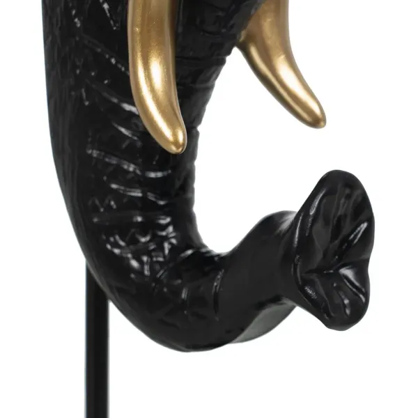 Decorative Figure Black Golden Elephant 20,5 x 14,3 x 35,5 cm