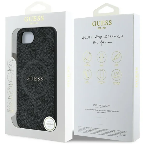 Guess 4G Ring Classic Logo MagSafe - Case for iPhone 16e (black)