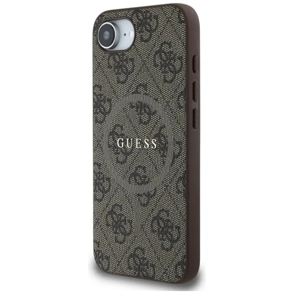 Guess 4G Ring Classic Logo MagSafe - Case for iPhone 16e (brown)