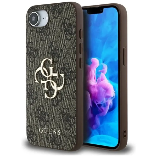 Guess 4G Big Logo - Case for iPhone 16e (brown)