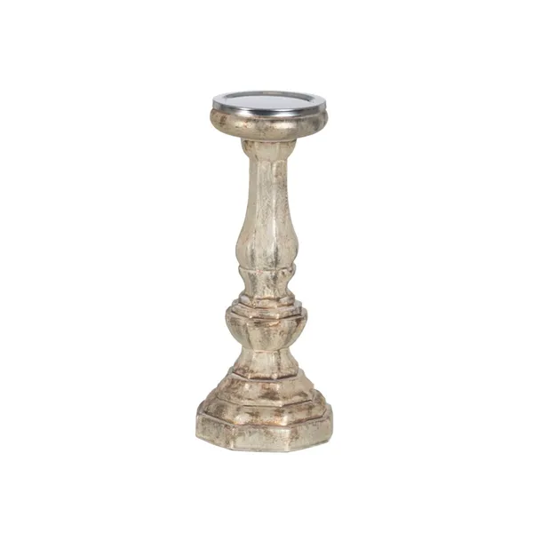 Candleholder White Crystal 13 x 13 x 30 cm