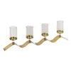 Candleholder Golden Stainless steel Crystal 83 x 9 x 25 cm