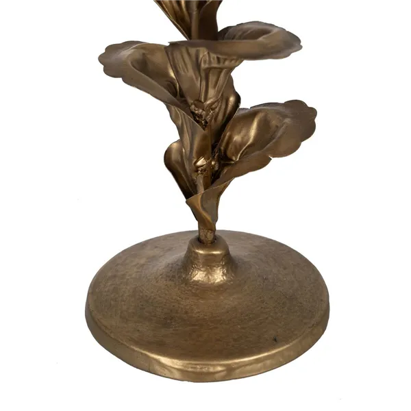 Candleholder Golden Iron 9,5 x 9,5 x 21 cm