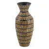 Vase Black Beige Bamboo 22 x 22 x 52 cm