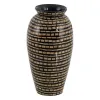 Vase Black Beige Bamboo 21 x 21 x 40 cm