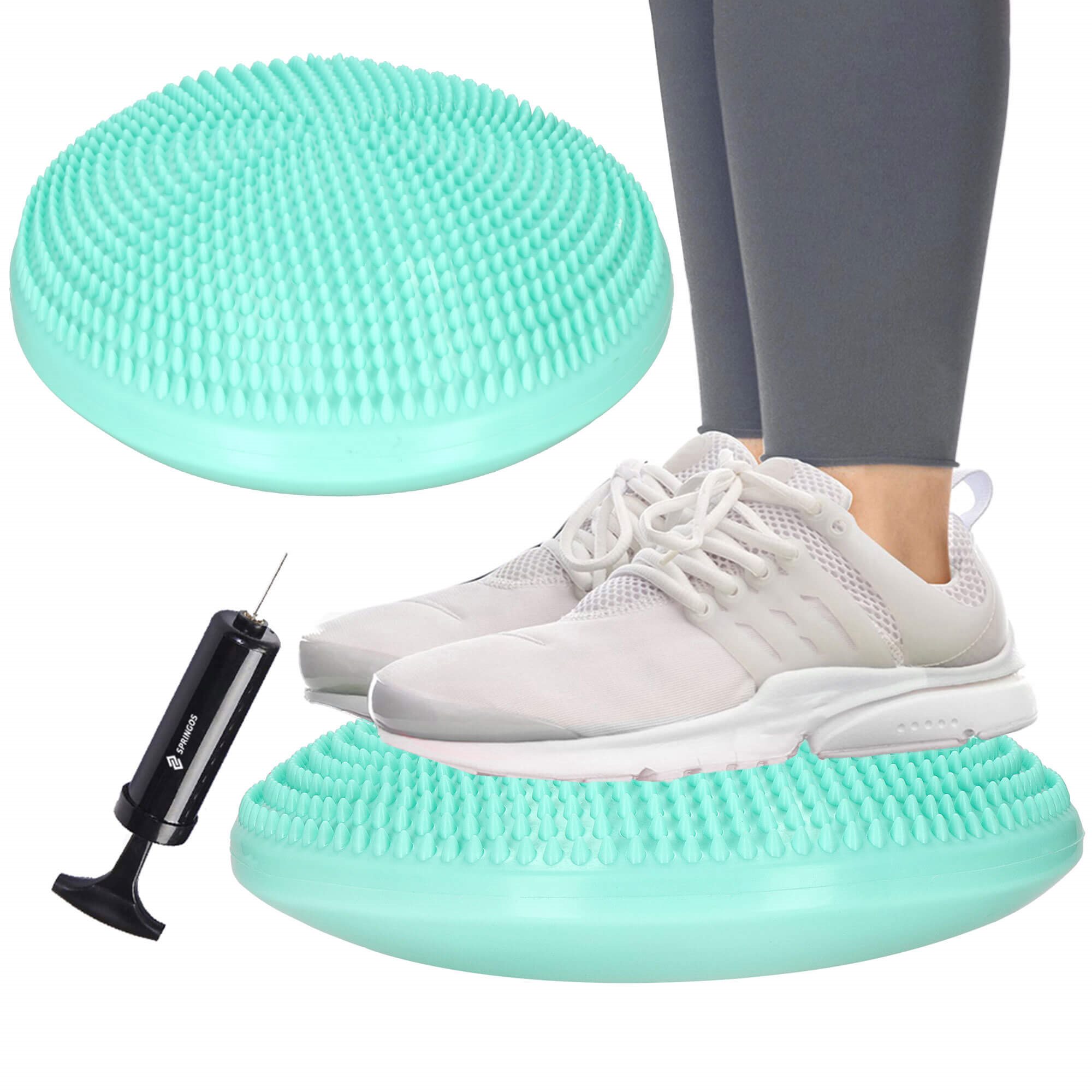 Fitnesa līdzsvara spilvens+pumpis Springos FA00 | Pirkt tiešsaistē — Megaluks