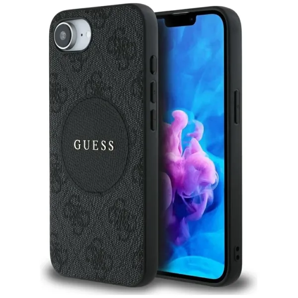 Guess 4G Circle Classic Logo MagSafe - Case for iPhone 16e (black)