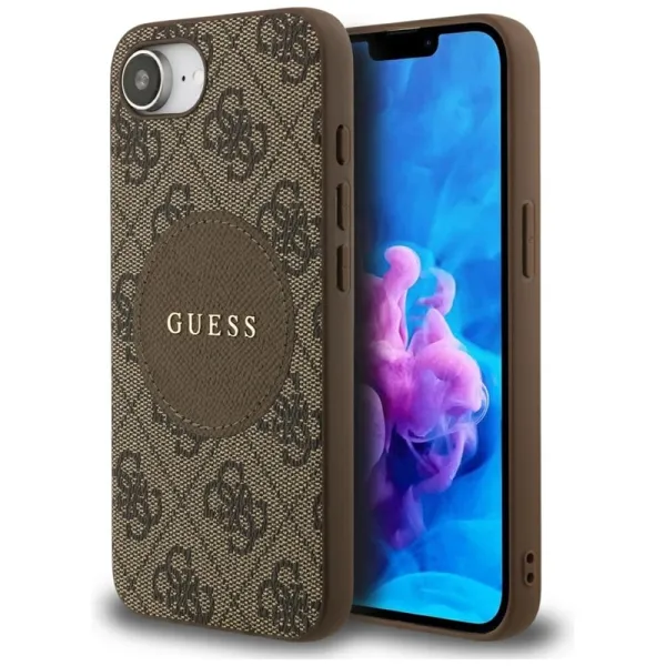 Guess 4G Circle Classic Logo MagSafe - Case for iPhone 16e (brown)