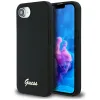 Guess Silicone Script Metal Logo MagSafe - Case for iPhone 16e (black)