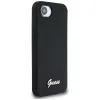 Guess Silicone Script Metal Logo MagSafe - Case for iPhone 16e (black)