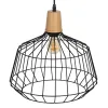 Ceiling Light Black Natural Wood Iron 220-240 V 36 x 36 cm