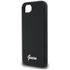 Guess Silicone Script Metal Logo MagSafe - Case for iPhone 16e (black)