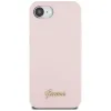 Guess Silicone Script Metal Logo MagSafe - Case for iPhone 16e (pink)
