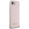 Guess Silicone Script Metal Logo MagSafe - Case for iPhone 16e (pink)
