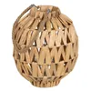 Lantern Candleholder Lantern Beige Metal Crystal Water hyacinth 27 x 27 x 32,5 cm