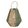 Lantern Candleholder Lantern Green Beige Metal Paper Crystal 27 x 27 x 30 cm