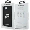 Karl Lagerfeld Fixed Glitter Karl & Choupette Heads Metal Pin - Case for iPhone 16e (black)