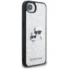 Karl Lagerfeld Fixed Glitter Karl & Choupette Heads Metal Pin - Case for iPhone 16e (silver)