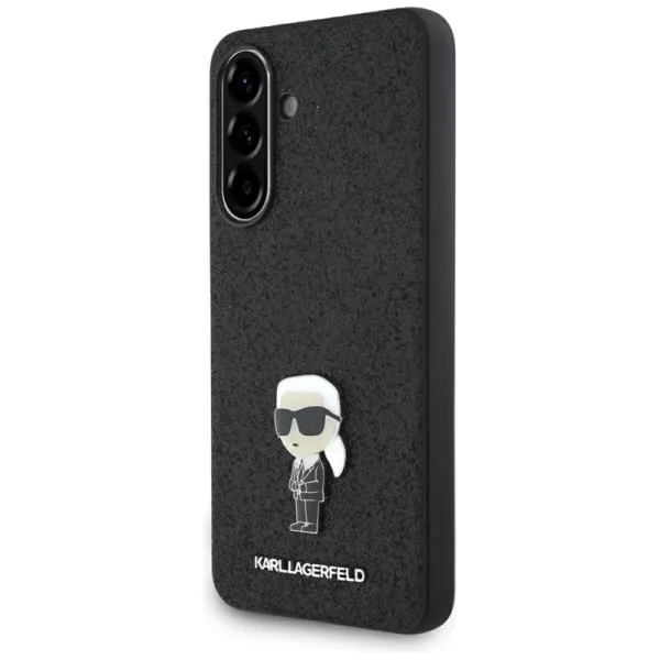 Karl Lagerfeld Fixed Glitter Ikonik Logo Metal Pin - Case for Samsung Galaxy A36 5G (black)