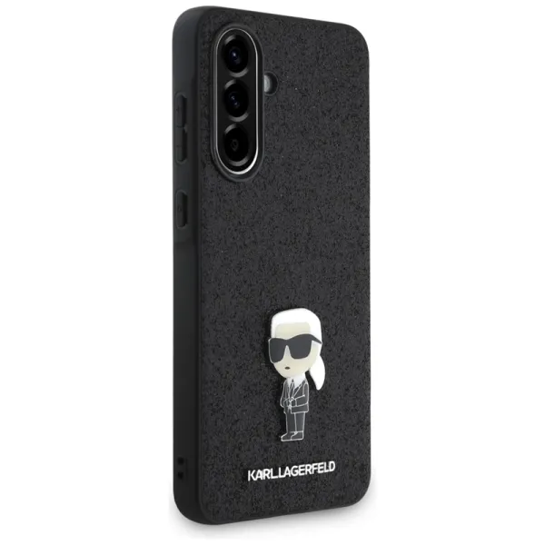 Karl Lagerfeld Fixed Glitter Ikonik Logo Metal Pin - Case for Samsung Galaxy A36 5G (black)