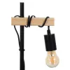 Desk lamp Black Beige Wood Iron 220 -240 V 16 x 13 x 52 cm