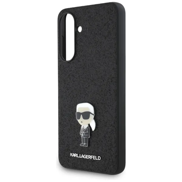 Karl Lagerfeld Fixed Glitter Ikonik Logo Metal Pin - Case for Samsung Galaxy A36 5G (black)