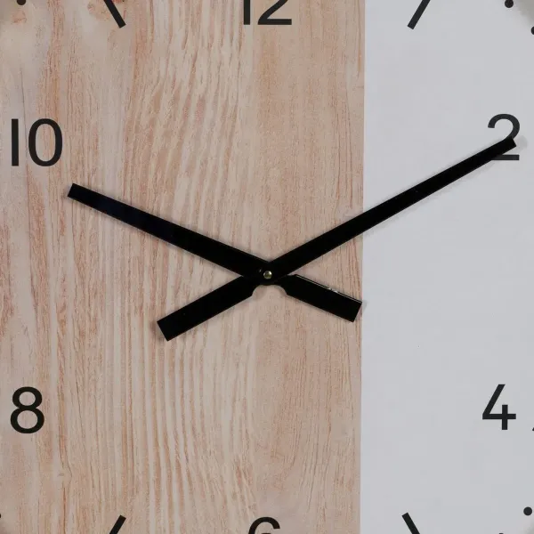 Wall Clock White Natural Wood 60 x 60 x 5,5 cm