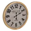 Wall Clock White Natural Wood Crystal 76 x 76 x 6 cm