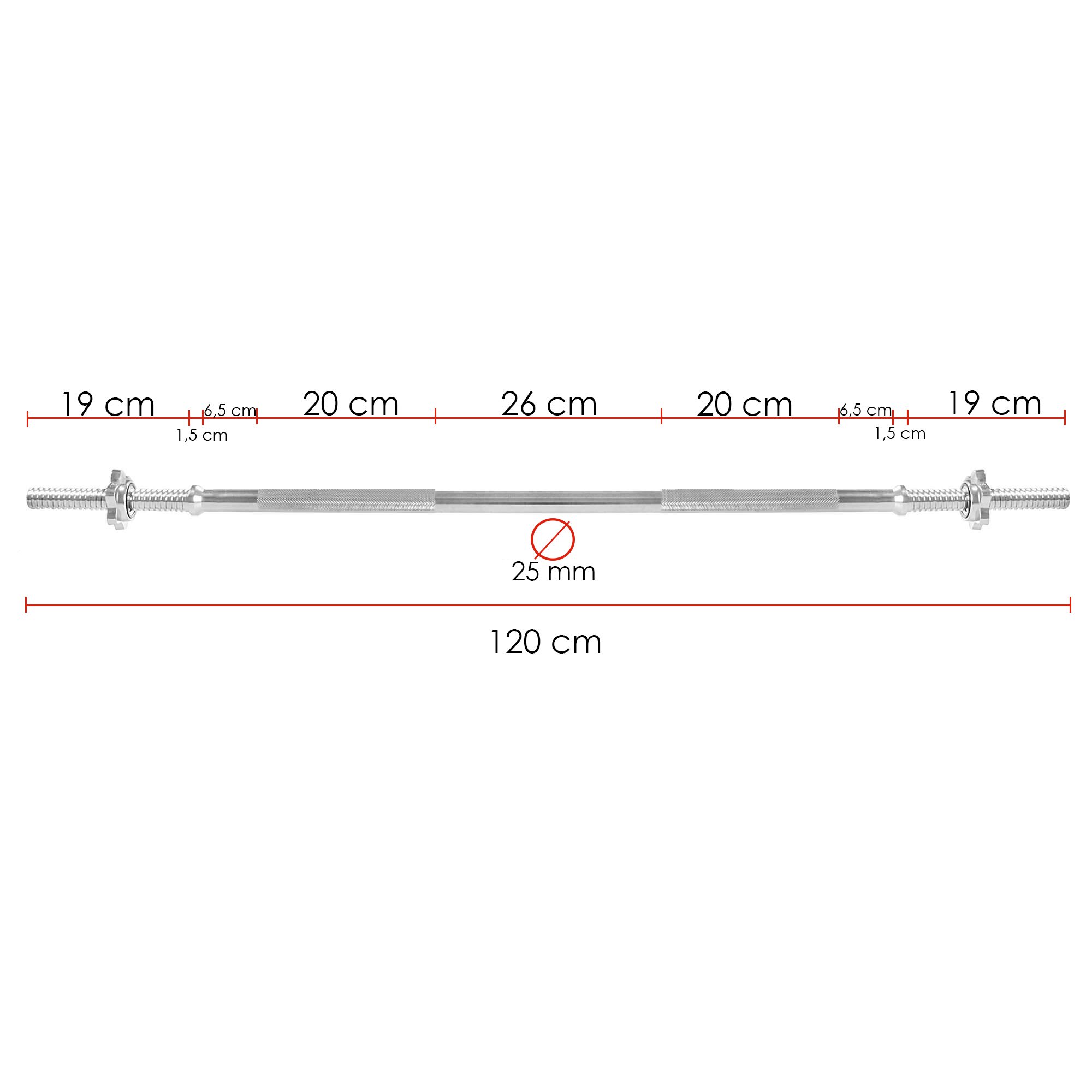 Grip, weight bar Springos FA1049 120 cm 25mm