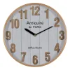 Wall Clock White Natural Wood Crystal 32 x 32 x 4,5 cm