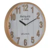 Wall Clock White Natural Wood Crystal 32 x 32 x 4,5 cm