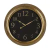 Wall Clock Black Golden PVC Crystal Iron MDF Wood 47 x 5,5 x 47 cm