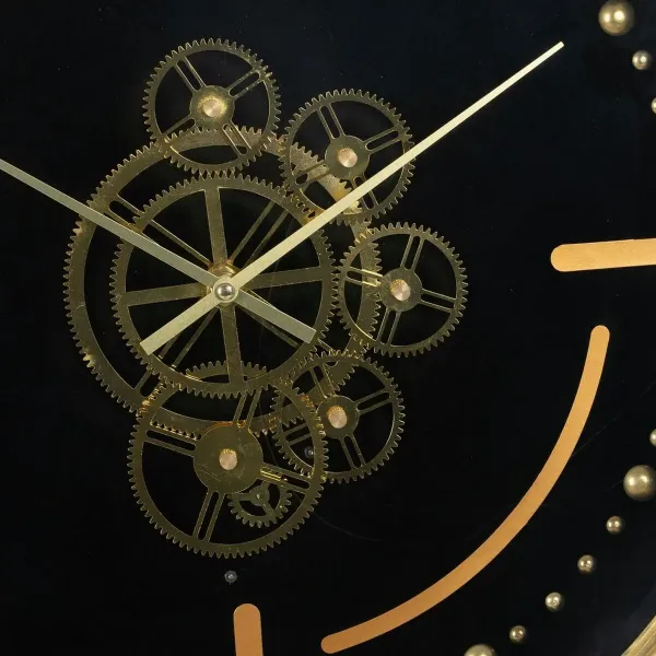 Wall Clock Black Golden Iron 46 x 7 x 46 cm